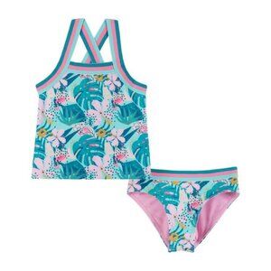 Andy & Evan Reversible Tropical 2-Piece Swimsuit Girls Size 5